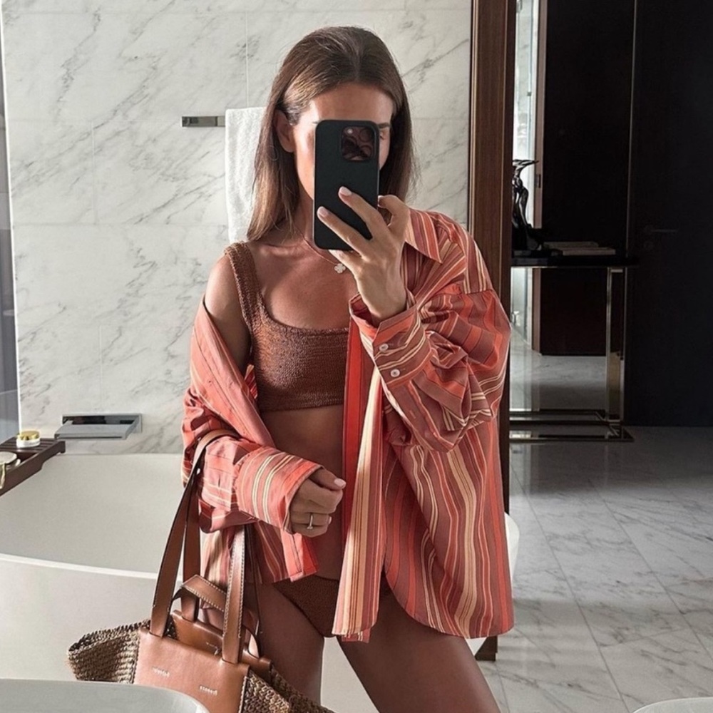 🤎Hunza G🤎 Xandra Bikini in Metallic Cocoa